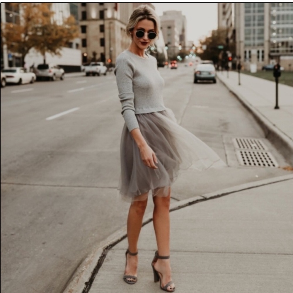 Vici Elegant Gray Tulle Dress - NEVER WORN!